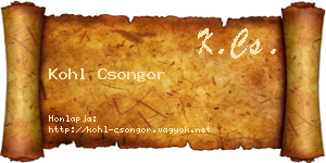 Kohl Csongor névjegykártya