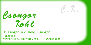 csongor kohl business card